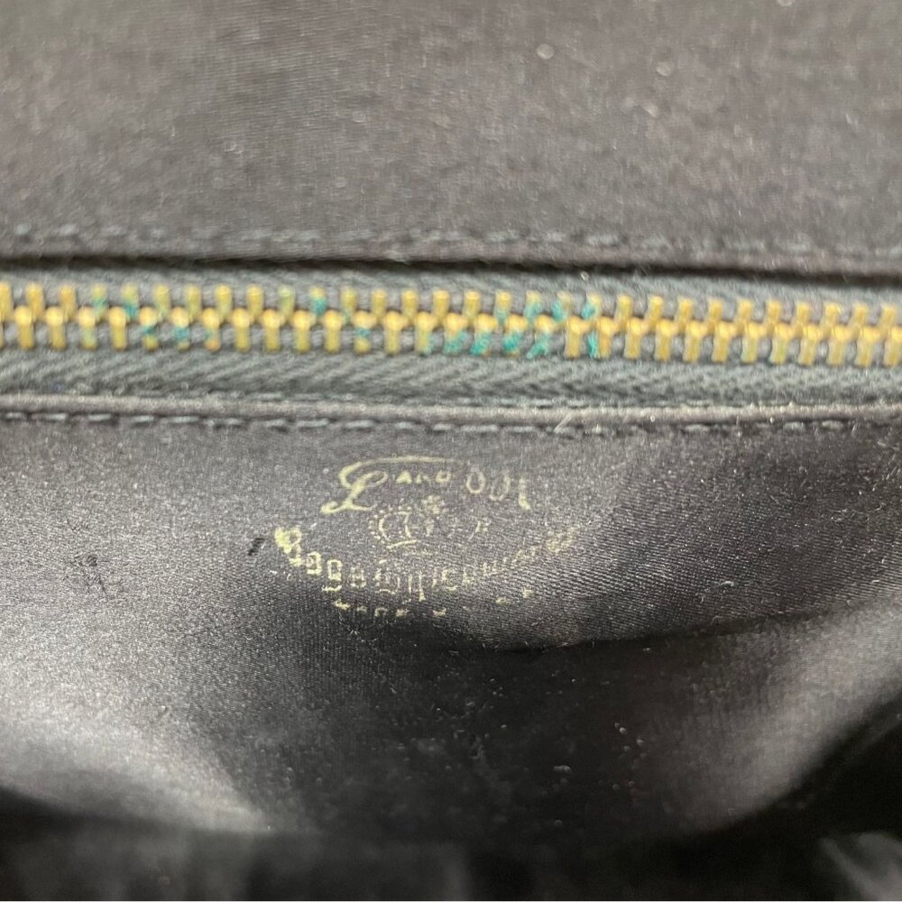 Vintage Black Patent Leather Handbag Gold Tone Memphis Cotton Carnival 1965 Card - Picture 5 of 10